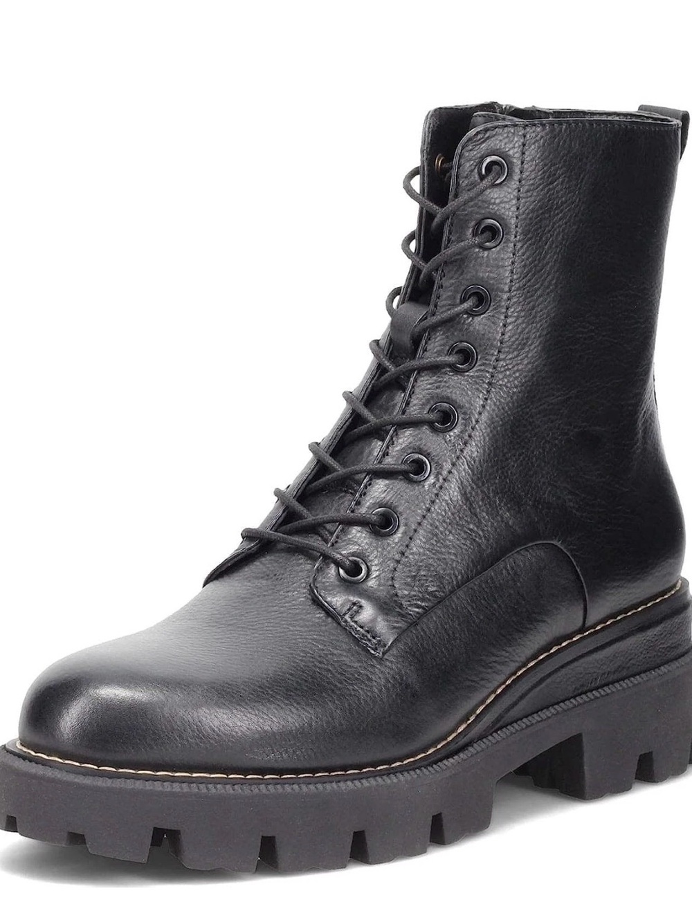 Sam Edelman Garret Black Leather Platform Combat Boot size 5